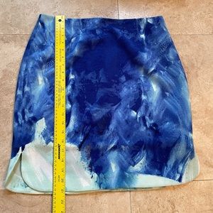 Great spring skirt from Tahari with abstract blue pattern with slight texture